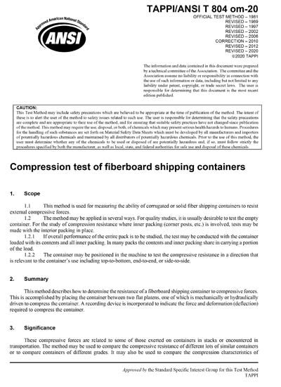 tappi standards for box compression test|tappi standard glossary pdf.